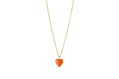 Heart koral guld halskæde