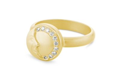 Jardiniére Moon diamant guld ring