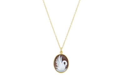 Swan camé guld halskæde